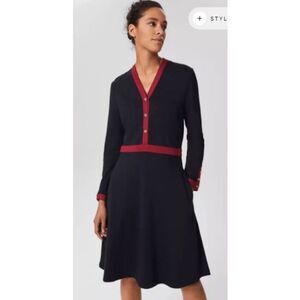 Hobbs of London Ada Ponte Dress Navy Size 6  H